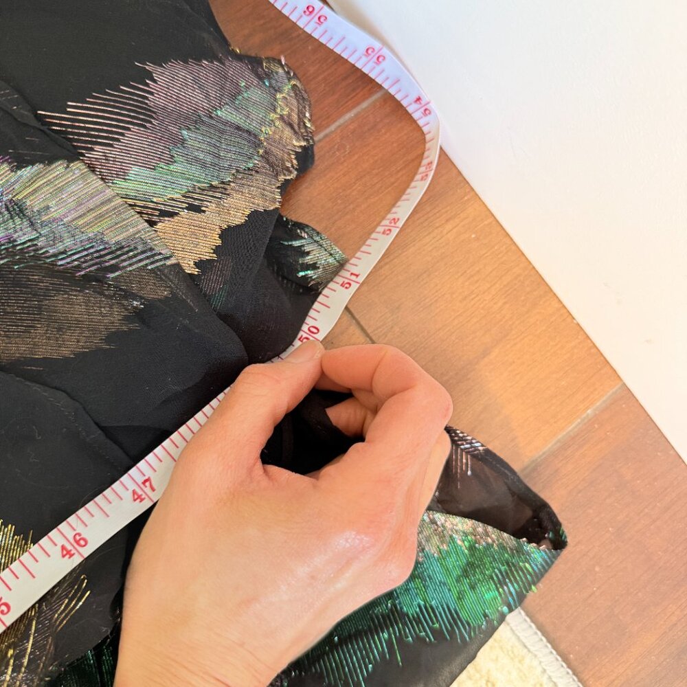 Shoshanna Midnight Strapless Silk Gown Size 8 | Metallic Draped Maxi Dress - Picture 8 of 10